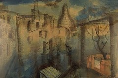 Mogens Vantore: Scenery from Paris. Crayon, pencil and watercolor on paper.