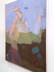Contemporary Figurative Woman Original Oil Painting Canvas 32×34 by Aldo Cherres