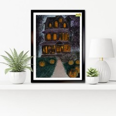 Digital download Painting Original „Halloween House“ In 4 different sizes