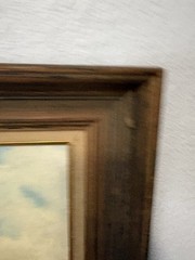 Vintage Framed And Matted Original Landscape Painting On Canvas Artist Signed