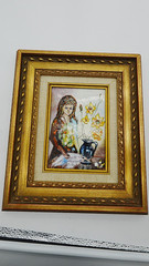 Vintage Framed Belgium Enamel Portrait Painting Copper #775 Signed J. Passin