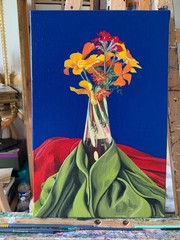 Painting Original, Still Life, Oil on Canvas Linen, 16 1/8in x 10 5/8in