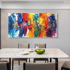 Modern Palette Knife Texture Colorful Abstract Wall Art Oversize Oil Painting#10