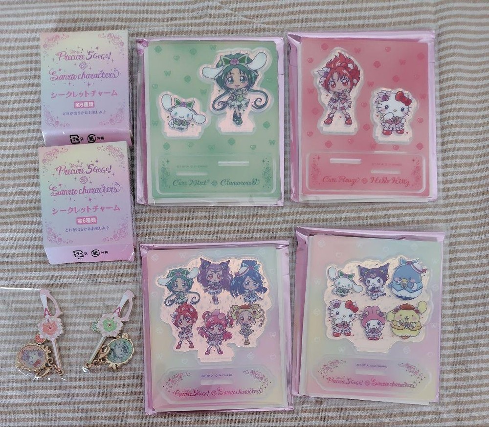 Yes Precure 5 GoGo Sanrio Characters Acrylic Stand Charm Set Unused