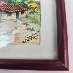 Set of 2 Vintage Guanacaste Costa Rica Watercolor Paintings Nubia 1990 Signed
