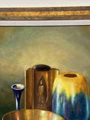 Vintage Still Life Painting Realism Arts And Crafts Sculpture Raymond Bayless