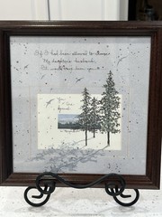 1990 Original Watercolor “Daughters Husband” Artist D.Morgan Pine Trees Snow