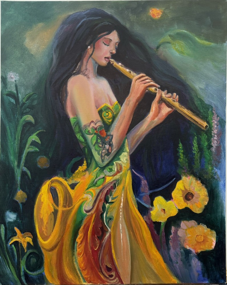 Original Painting Oil, 16×20 inch,Authors Signed Wall Decor Gift Beautiful Woman