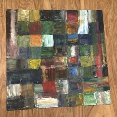 Original Abstract Painting Sara DeMarco Color Block Oil On Board Artist Signed