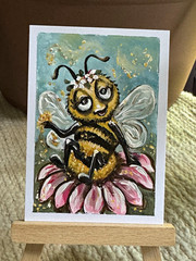 ACEO Original Print Wildandwonder Bumble Bee „Liquid Gold“ Fine Art Miniature