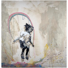 Extra Large Dom Pattinson – „Dancing in Rainbows“ Original Painting