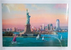Alexander Chen „Statue Of Liberty Jersey City“ Seriolithograph signed Painting