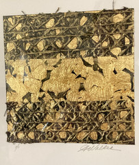 U.K. ARTIST: Audrey Walker M.B.E! GOLD LEAF FIBRE ART RARE IN USA SIGNED/GALLERY