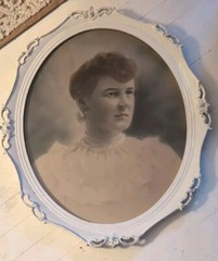 Antique 1890s Large Hand Painted Pastel Chalk Portrait Framed