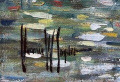 1930’s Impressionist Summer Pool Clarence W. Snyder 1873-1948, listed PA artist