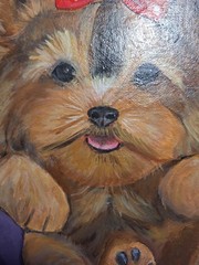 Original YORKIE Puppy Painting 9×12 canvas panel