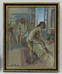 B. Martini (1911–1979), nude, watercolor, signed and dated.