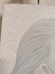 Female Portrait Original Oil Painting Minimalist Textured Impasto Canvas White