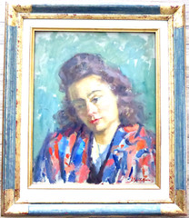 Leopoldo Santa Maria de Obregon 1887-1970 Portrait Girl Woman Collectible!