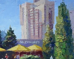 Oil Painting Cityscape Serdyuk B. Unframed Original Wall Hanging Decor nSerb521