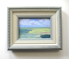 Original textured framed seascape painting, 8″ x 6″, acrylic art canvas, OOAK