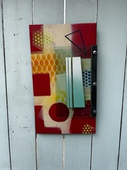 Dimensional Mixed Media Painted Steel And Acrylic Sheet