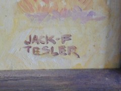 ORIGINAL WESTERN ART PAINTING BY JACK TESLER OLD RARE FIND! BUY IT NOW!!