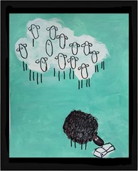Expressionism/Abstract 11×14 Sheeps Ville Signed Colorful Hand Made Painting