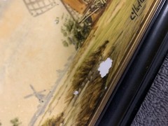 Painted Tiles Windmill Water Scenes On Tile Set Of 2 As Shown C Holland READ