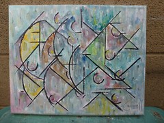 THE SWING SHIFT abstract NEW original 8×10 canvas WOW painting signed Crowell