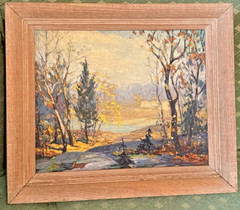 Signed Chas St Pierre Original Oil Painting Autumn Forest Landscape 17×20 456L