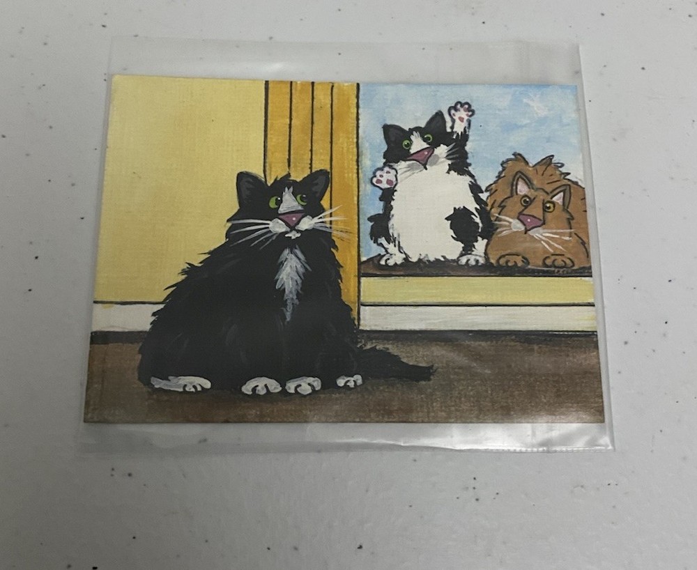 ACEO Original Pryjmak Painting The Boys Are Back 2.5×3.5”