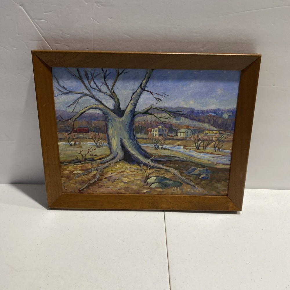 Vintage Framed & Signed Original Oil Painting The Quarry 13.75” X 10.5”