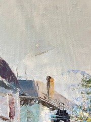 Framed Oil on Canvas Painting Paris Street Scene Signed Christo 19.5″ x 15.5″