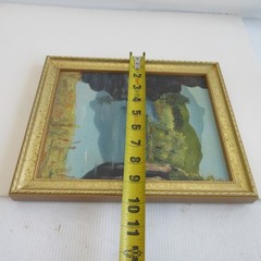Vermont Camel’s Hump Winooski River painting Barre VT Lesley Bell 1962