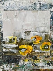 Tennessee Sunflower Farm Abstract Oil Painting Rustic Country Living Room Decor