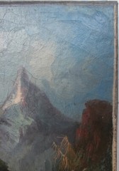 1860s Artist SIGNED „FB“ 19th C. PAINTING Frederick Butman ROCKY MOUNTAIN SCHOOL