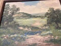 Pair Original Texas Bluebonnet ~ Windmill Paintings ~ Texas Hill Country Artist