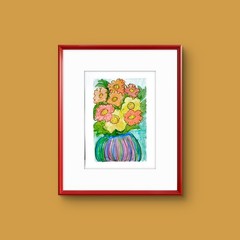 A Sunny Bouquet Watercolor 5×7 Contemporary Expressionist Original Painting