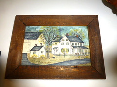 Dolores Hackenberger “ AMISH HOMESTEAD” Signed & Framed ~~11.75 x8.75 ~~1970s
