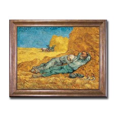 Bronze-Framed Noon Rest by Van Gogh Canvas Artwork (22 in x 28 in Framed Size)