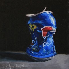 Pepsi Can Oil Painting, Coke Can Original Art, Soda Still Life, Kitchen Art 6×6″
