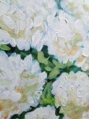 WHITE HYDRANGEAS 11 × 14 Original Painting