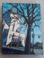 LEEF EVANS Original Outsider Art Acrylic on Cradle Board Gore Cordova Vancouver
