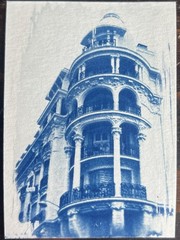 ACEO Original Art Cards Cyanotype Southern France Street Photography Monoprint