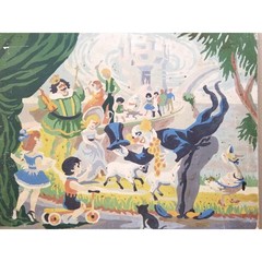 Vintage “ Children’s Fairyland “ Circus Paint By Number Clowns Castles * 16 x 20