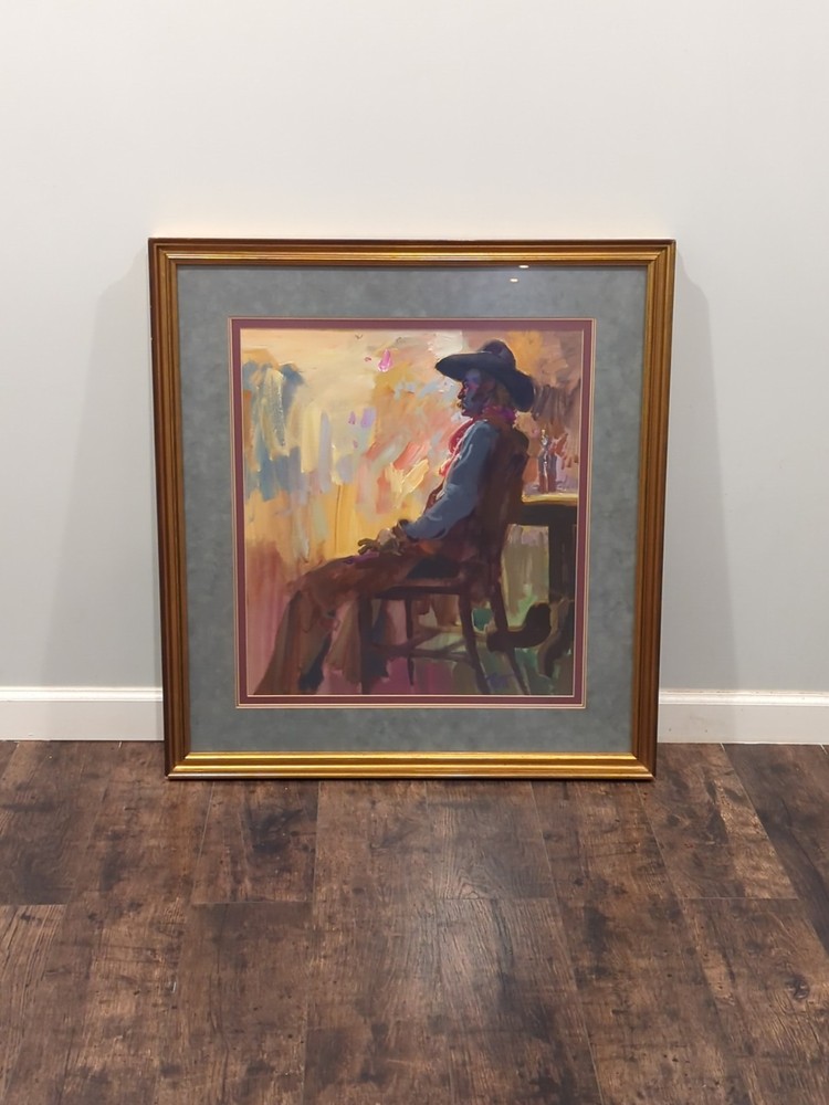 DONALD „PUTT“ PUTMAN Original Gouache Western Cowboy Painting California Artist