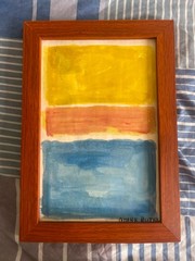 MARK ROTHKO DRAWING ON ANTIQUE PAPER, FRAMED ON WOOD, SIGNED AND SEALED