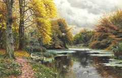 Autumn river landscape Oil painting Giclee Art Printed on canvas L2533