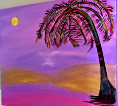 Caribbean acrylic painting on canvas by original art handmade, New, size; 30×24